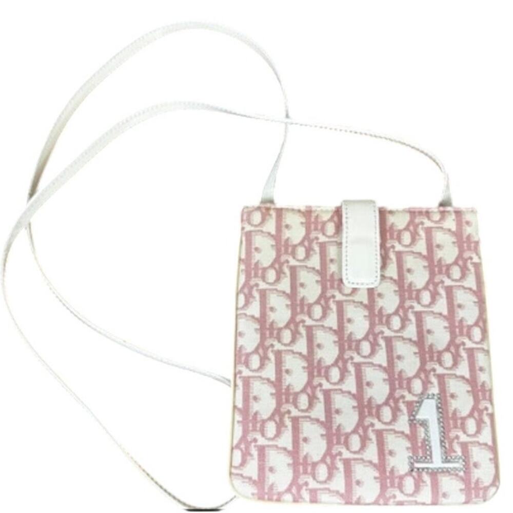 Christian Dior Pink Trotter Logo "1" Vintage Crossbody Pouch (CDXX200)